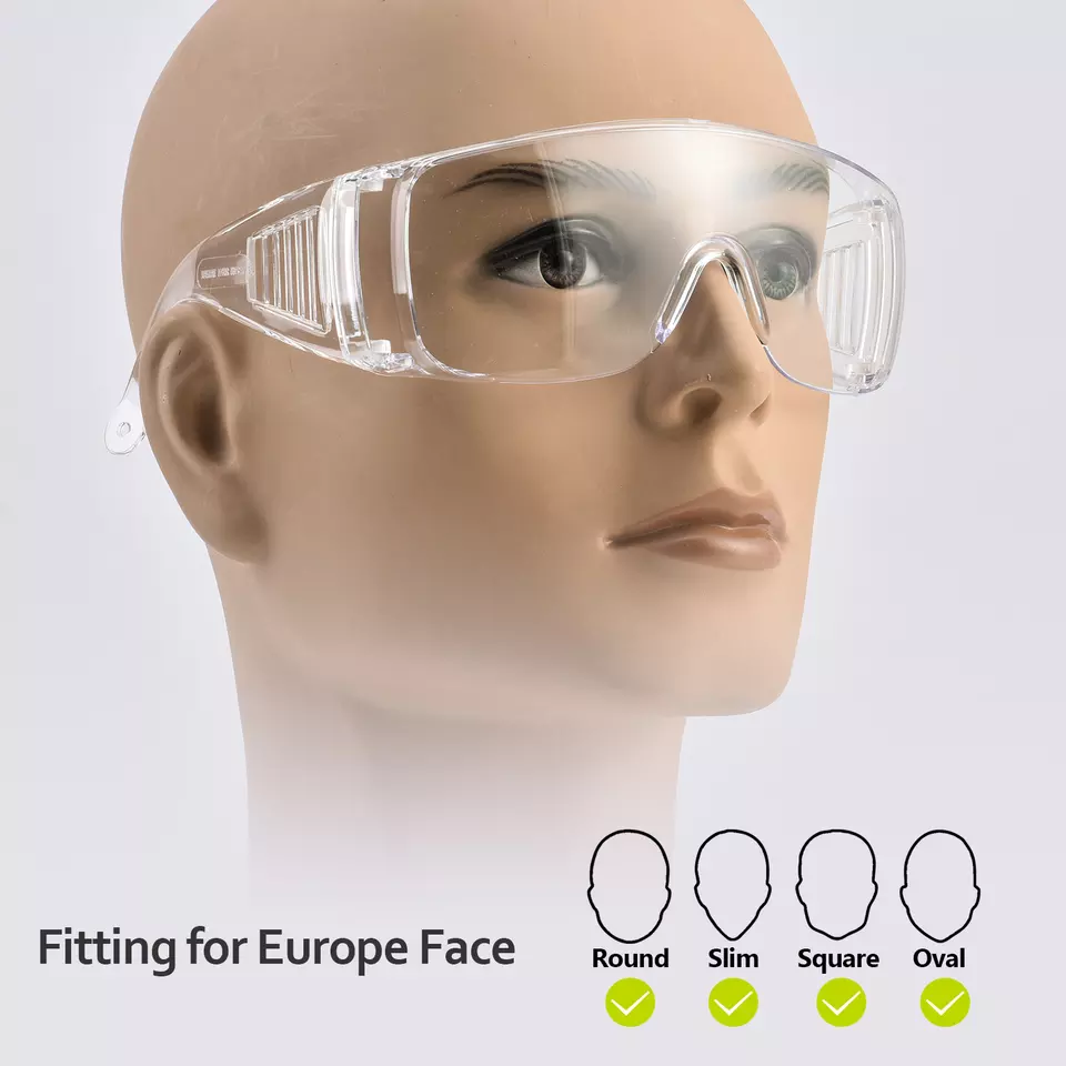 EY02-SAFETY-GOGGLES CE EN 166F Anti Fog Anti Scratch Clear PC Lens Lab Safety Goggles Dezi Associates Ltd