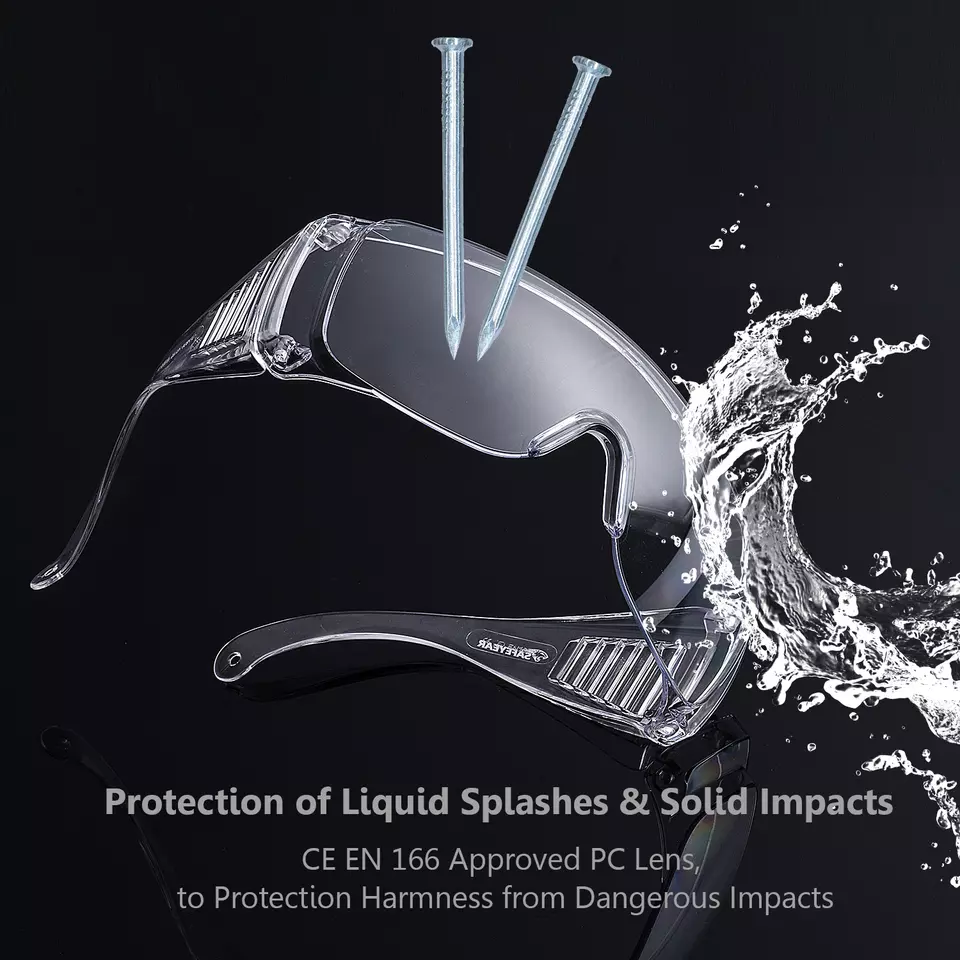 EY02-SAFETY-GOGGLES CE EN 166F Anti Fog Anti Scratch Clear PC Lens Lab Safety Goggles Dezi Associates Ltd