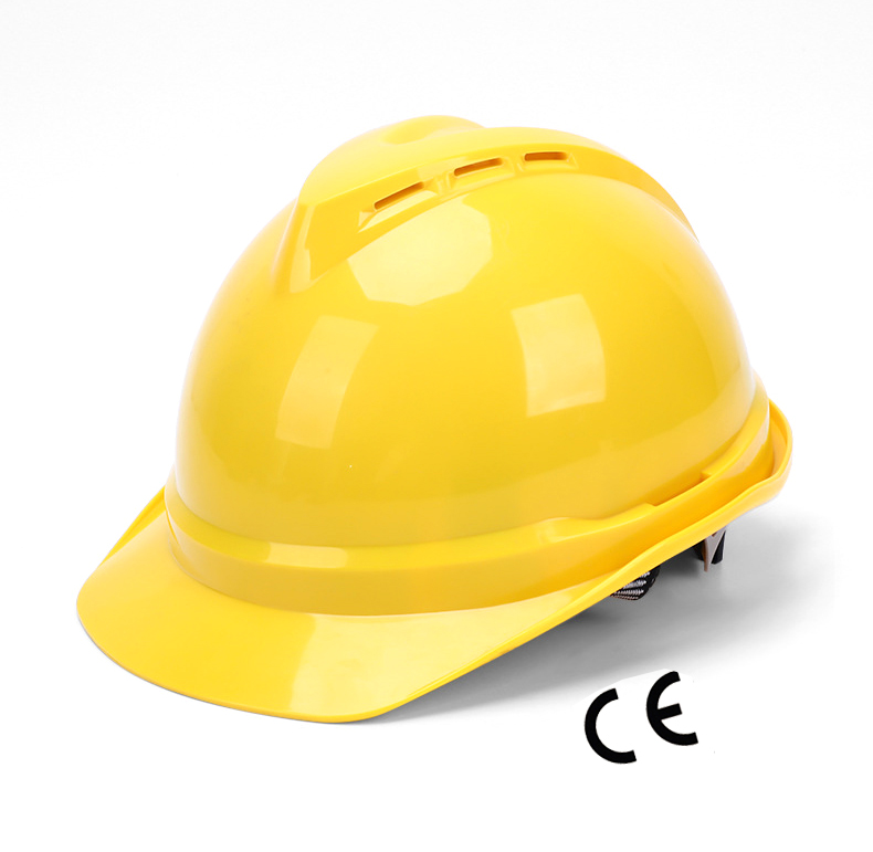 HT10-safety-helmet CE EN397 Yellow ABS Ventilation Holes V Guard Safety Helmet Hard Hat Dezi Associates Ltd