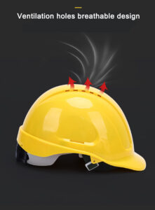 HT19-YELLOW-HELMET ANSI Z87.1 Verified Yellow ABS Shell Ventilation Holes Safety Helmet Dezi Associates Ltd