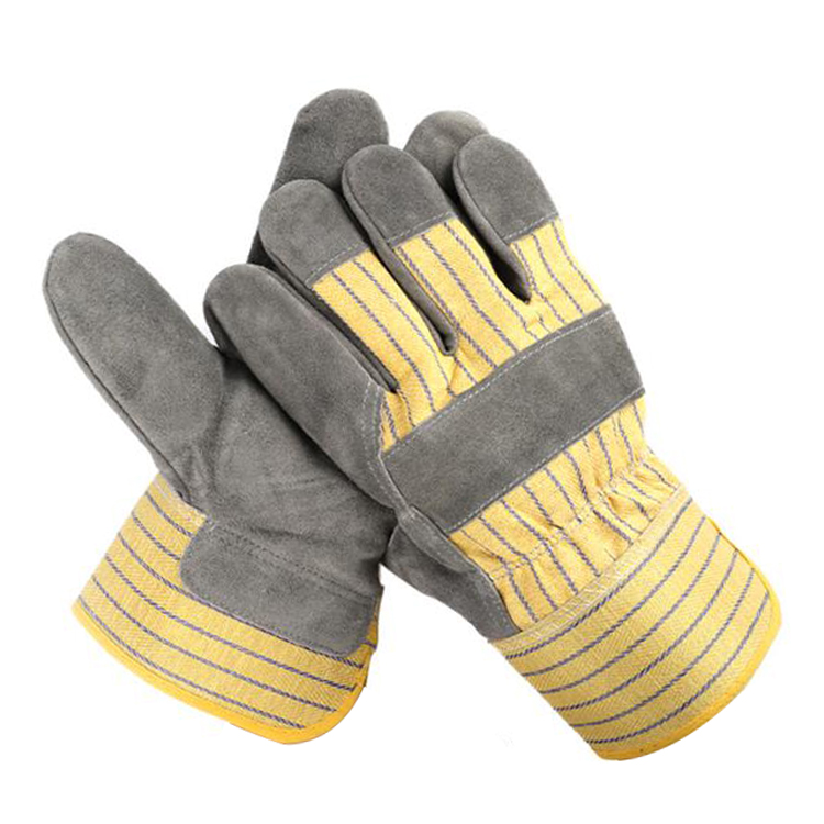 1259-safety-gloves 10.5 Inch Cow Split Leather Construction Combination Safety Gloves Dezi Associates Ltd