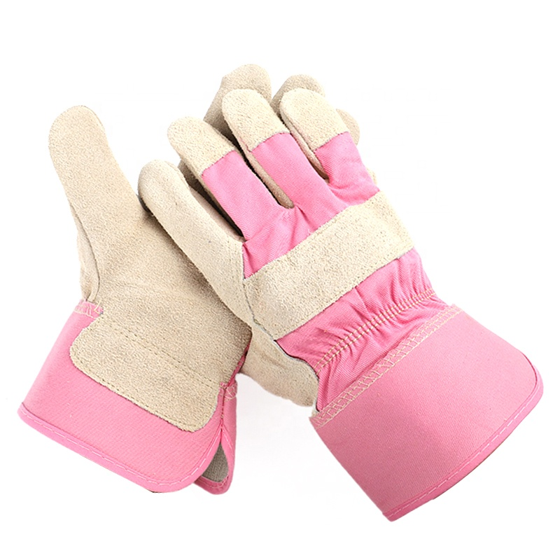 1281-combination-gloves 1281 Pink Cowhide Leather Combination Safety Gloves Dezi Associates Ltd