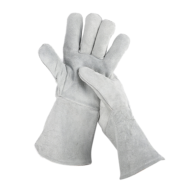 1320-welding-gloves 14 inch grey cow split leather construction site men hand protection welding gloves Dezi Associates Ltd