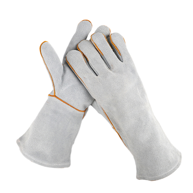 1322-welding-gloves 14 Inch Grey Cowhide Split Leather Welder Safety Welding Gloves Dezi Associates Ltd