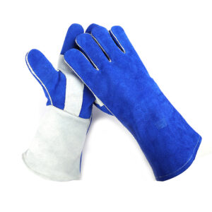 1323-welding-gloves 14 inch royal blue cowhide leather fire protection safety welding gloves Dezi Associates Ltd