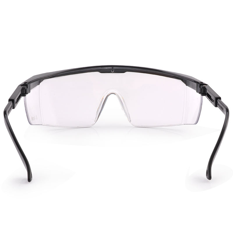 EY01-safety-goggles CE EN 166F ANSI Z87.1 clear PC lens adjustable legs safety goggles Dezi Associates Ltd