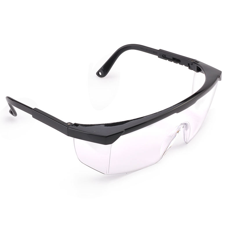 EY01-safety-goggles CE EN 166F ANSI Z87.1 clear PC lens adjustable legs safety goggles Dezi Associates Ltd
