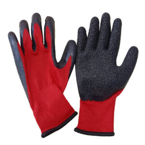 GLX10-latex-gloves 21G Poly-cotton Liner Black Latex Coated Work Gloves for Construction Dezi Associates Ltd