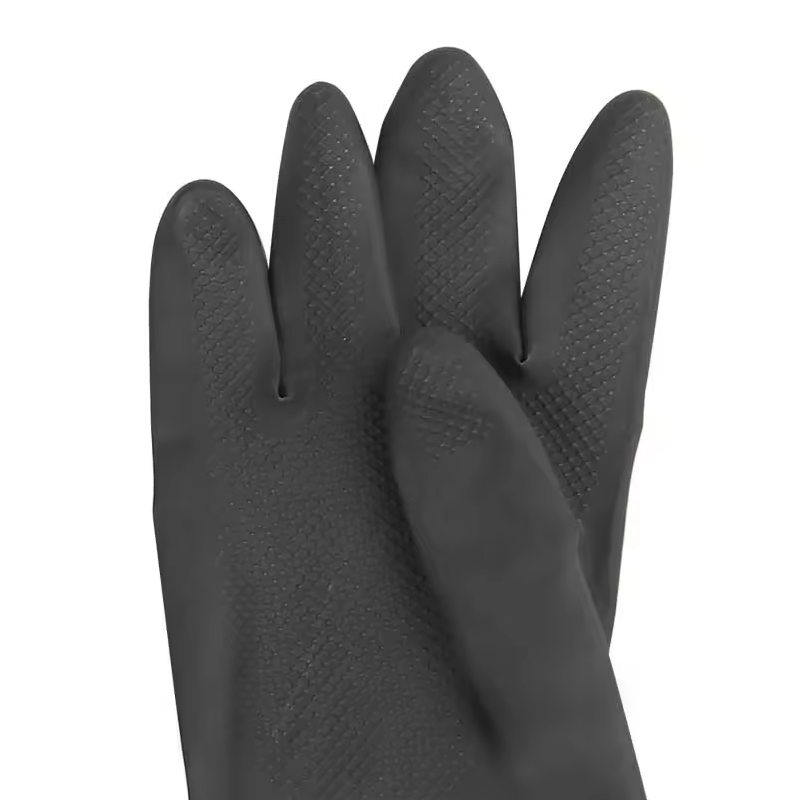 GLX28-latex-gloves Black Orange Waterproof Oil Resistance Industrial Latex Gloves Dezi Associates Ltd