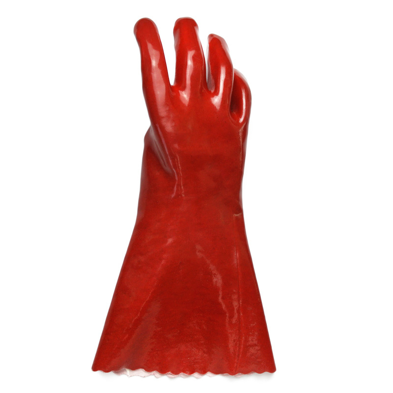 GPVC01-PVC-GLOVES-800-800 45cm Waterproof Red PVC Industrial Gloves Oil Chemical Resistant Dezi Associates Ltd