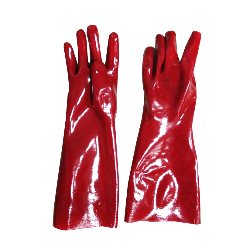 GPVC01-pvc-gloves 45cm Waterproof Red PVC Industrial Gloves Oil Chemical Resistant Dezi Associates Ltd