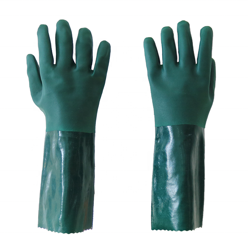 GPVC03-PVC-GLOVES 40CM Chemical Resistant Waterproof Green PVC Industrial Gloves Dezi Associates Ltd