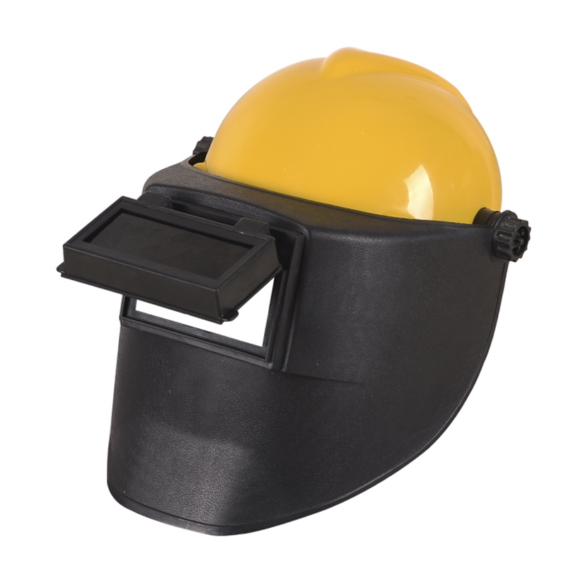 HS-M011-WELDING-HELMET Black PP Shell Ratchet Adjustable Matching Hard Hat Welding Helmet Dezi Associates Ltd