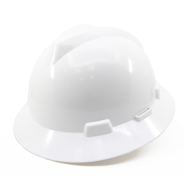 HS-T046-SAFETY-HELMET Safety Equipment White HDPE Full Brim V Type Industrial Construction Site Safety Helmet for Workers Dezi Associates Ltd