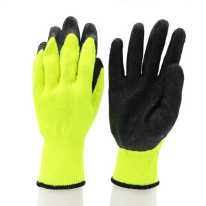 HSLX04-LATEX-GLOVES Anti Slip Oil Resistant Poly-cotton Liner Black Latex Safety Gloves To Work Dezi Associates Ltd