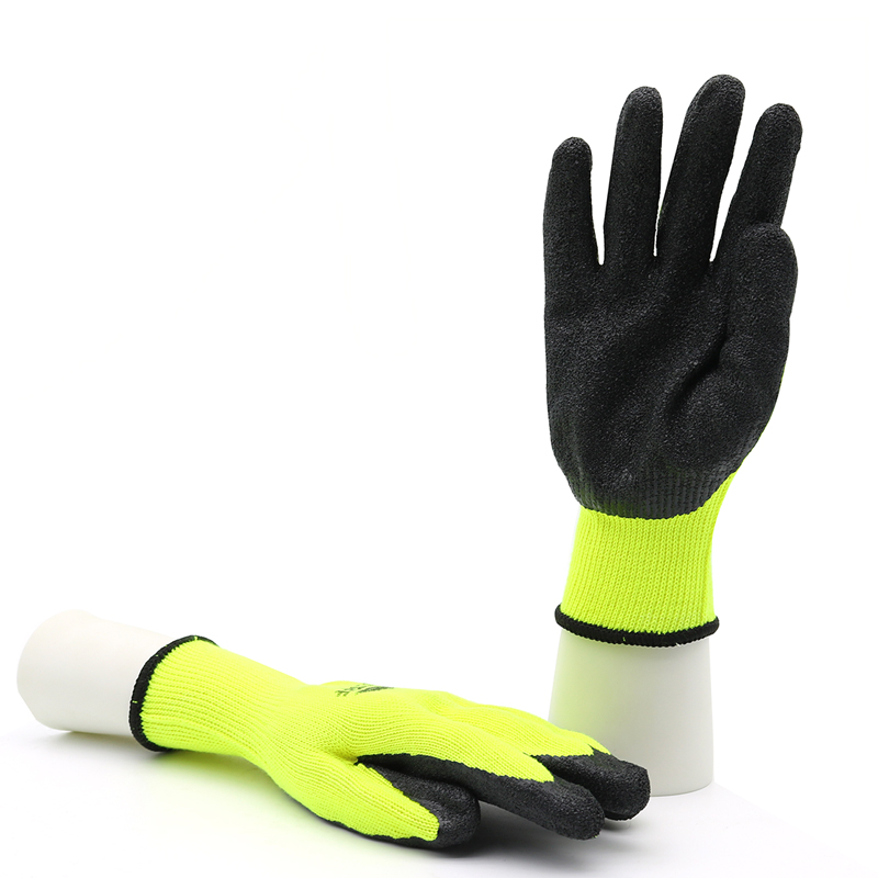 HSLX04-LATEX-GLOVES Anti Slip Oil Resistant Poly-cotton Liner Black Latex Safety Gloves To Work Dezi Associates Ltd