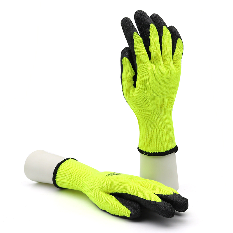 HSLX04-LATEX-GLOVES Anti Slip Oil Resistant Poly-cotton Liner Black Latex Safety Gloves To Work Dezi Associates Ltd