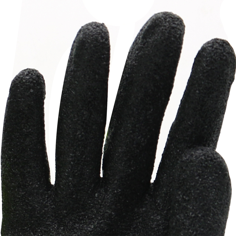 HSLX04-LATEX-GLOVES Anti Slip Oil Resistant Poly-cotton Liner Black Latex Safety Gloves To Work Dezi Associates Ltd