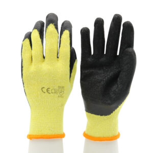 HSLX05-LATEX-GLOVES CE EN 388 Non Slip Oil Proof Black Latex Coating Gloves Dezi Associates Ltd