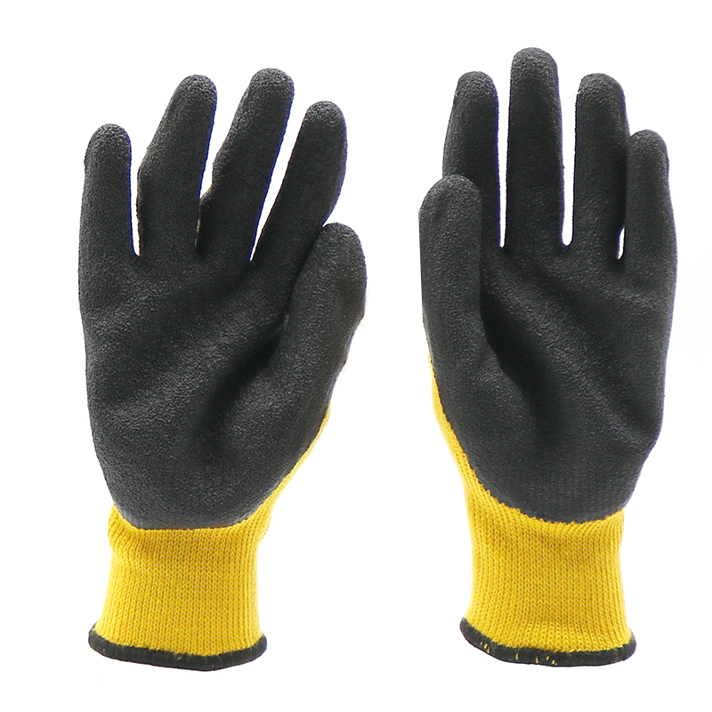 HSLX06-LATEX-GLOVES Anti Slip Oil Resistant Black Latex Work Glove CE EN 388 Dezi Associates Ltd