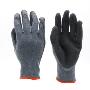 HSLX07-LATEX-GLOVES Black Oil Proof Industrial Latex Work Gloves CE EN 388 Dezi Associates Ltd