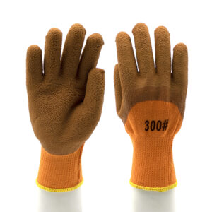 HSLX13-latex-gloves Non-slip Oil Resistant Terry Fabric Liner Winter Latex Work Gloves Dezi Associates Ltd