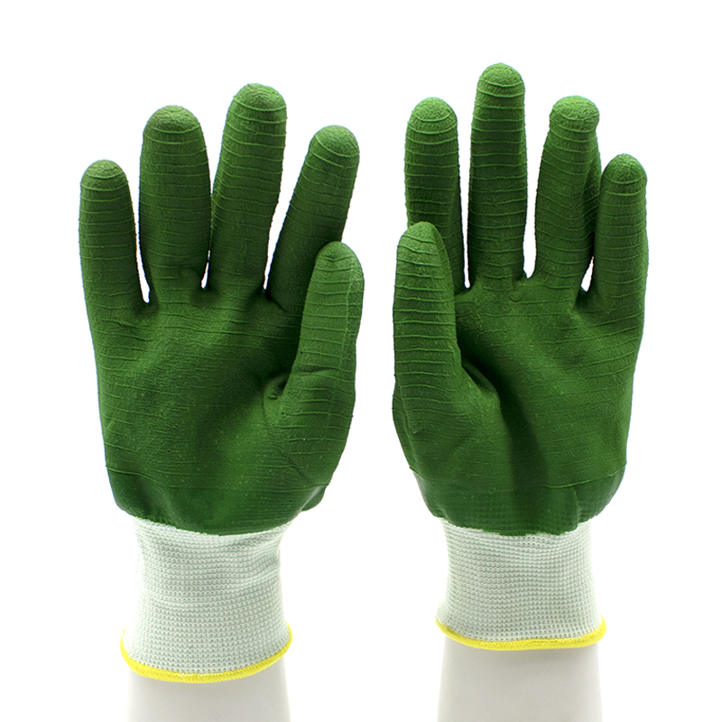 HSLX16-Latex-gloves Anti Slip Oil Proof Latex Coated Safety Labor Gloves Dezi Associates Ltd