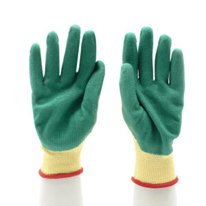 HSLX17-latex-gloves Construction Green Latex Coated Work Gloves CE EN 388 Dezi Associates Ltd