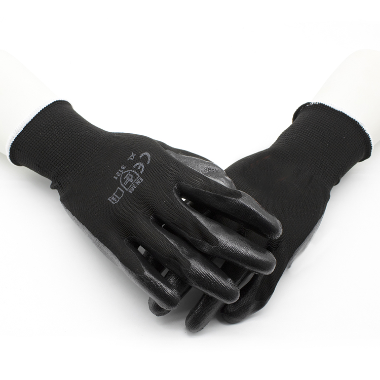 HSNT08-nitrile-gloves CE EN388 Oil Chemical Resistant Nitrile Coated Gloves Work Dezi Associates Ltd