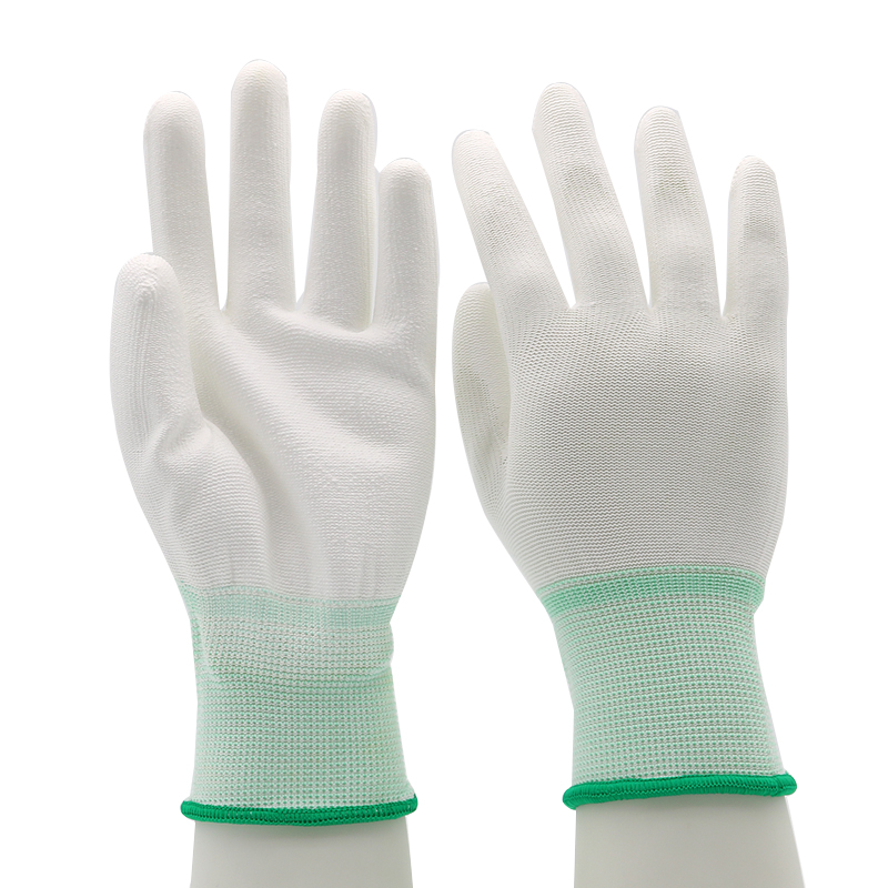 HSPU05-WORK-GLOVES Anti Slip Nylon Liner Comfortable White PU Coating Work Gloves Dezi Associates Ltd