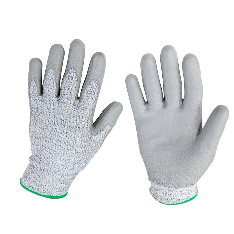 HSPU06-anti-cut-gloves Custom CE EN 388 PU Coated Palm Anti Cut Safety Gloves Dezi Associates Ltd