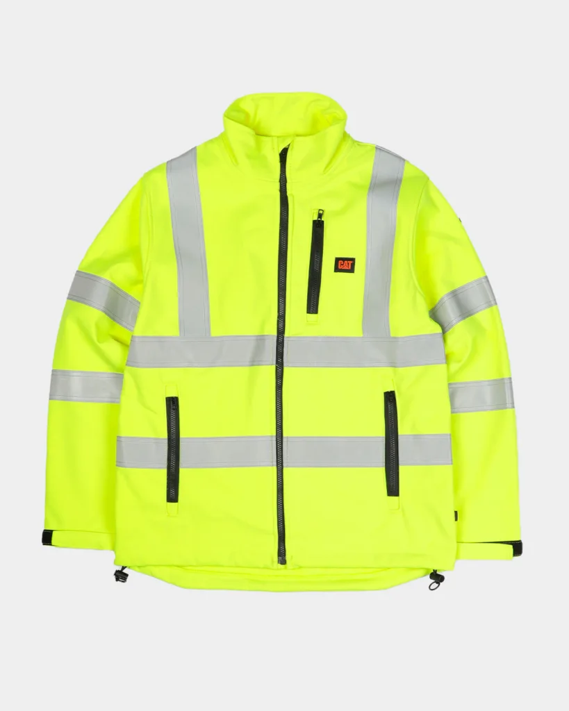caterpillar-workwear-mens-hi-vis-FR-softshell-jacket-hi-vis-yellow_01 MEN'S HI-VIS FR SOFTSHELL JACKET Dezi Associates Ltd