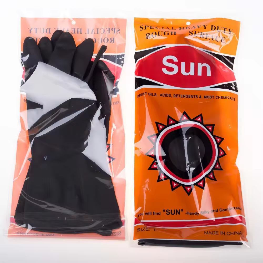 latex-gloves Black Orange Waterproof Oil Resistance Industrial Latex Gloves Dezi Associates Ltd