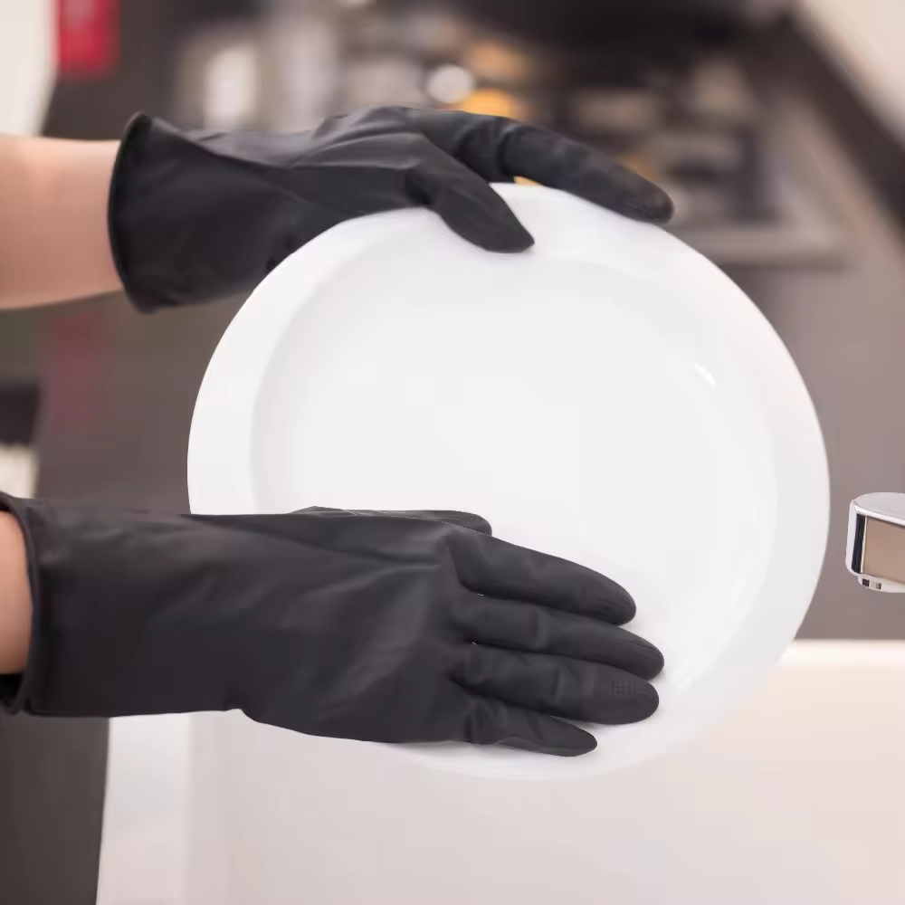 latex-gloves Black Orange Waterproof Oil Resistance Industrial Latex Gloves Dezi Associates Ltd