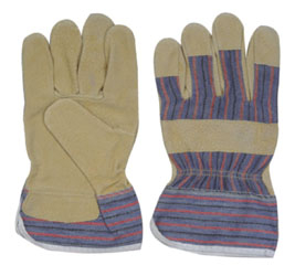 photo1-800-800 1292 pig split leather working safety gloves half lined Dezi Associates Ltd