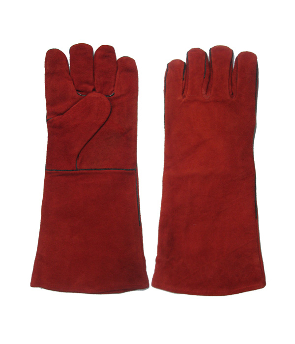 photo1-800-800 1311 red fully lined cow split leather welding gloves Dezi Associates Ltd