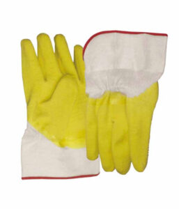 photo1-800-800 3211 anti slip yellow latex gloves with canvas cuff Dezi Associates Ltd